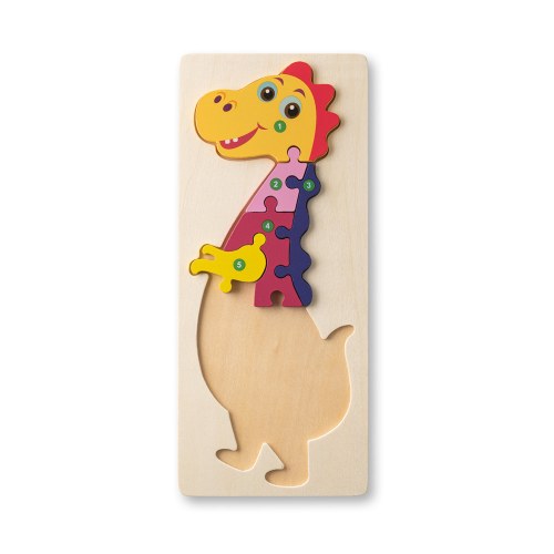 DIPLODOCO. Puzzle w kształcie dinozaura ze sklejki sosnowej