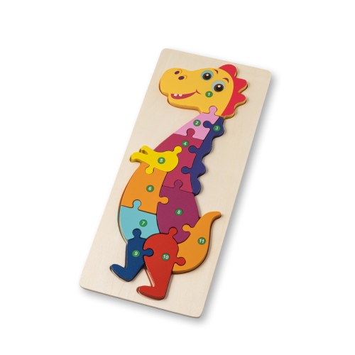 DIPLODOCO. Puzzle w kształcie dinozaura ze sklejki sosnowej