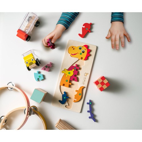 DIPLODOCO. Puzzle w kształcie dinozaura ze sklejki sosnowej