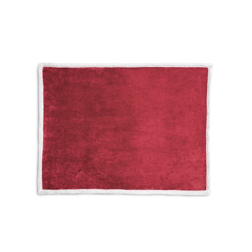 HEIDEN. Dwustronny polarowy koc (190 g/m²) z satynową wstążką i etykietą do personalizacji