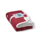 HEIDEN. Dwustronny polarowy koc (190 g/m²) z satynową wstążką i etykietą do personalizacji
