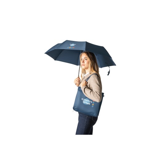 SKYLAR. Parasol 2 w 1 z torbą na zakupy z poliestru z recyklingu w zestawie