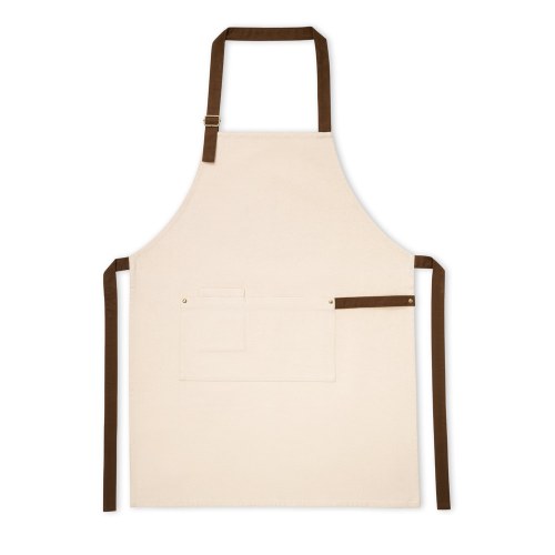 HOLM. Fartuch z płótna 100% bawełny (320 g/m²) z metalowymi detalami