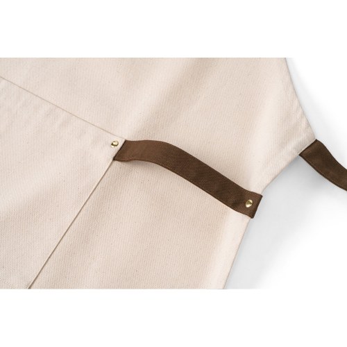HOLM. Fartuch z płótna 100% bawełny (320 g/m²) z metalowymi detalami