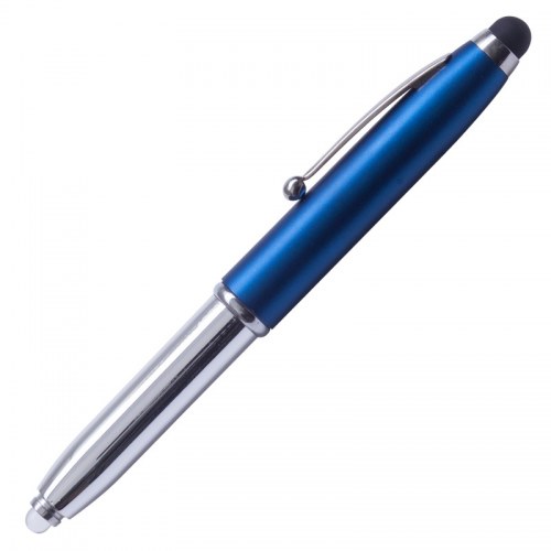 Długopis – latarka LED Pen Light, niebieski/srebrny