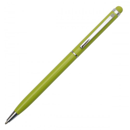 Długopis aluminiowy Touch Tip, jasnozielony
