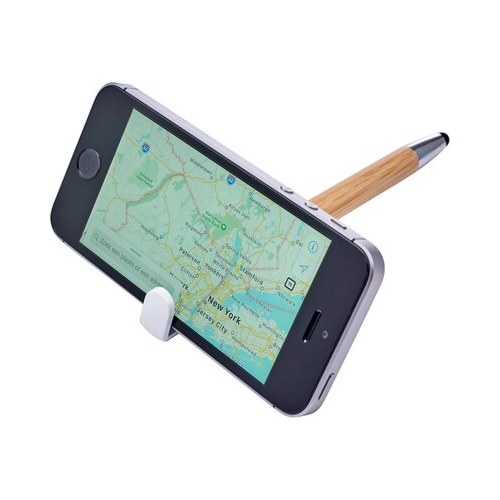 Bambusowy długopis, touch pen, stojak na telefon