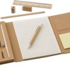 Teczka konferencyjna, notatnik, linijka, długopis, ołówki, temperówka, gumka do mazania, karteczki samoprzylepne