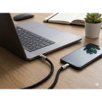 Smycz do telefonu z funkcją ładowania 60W Tavo, czarny