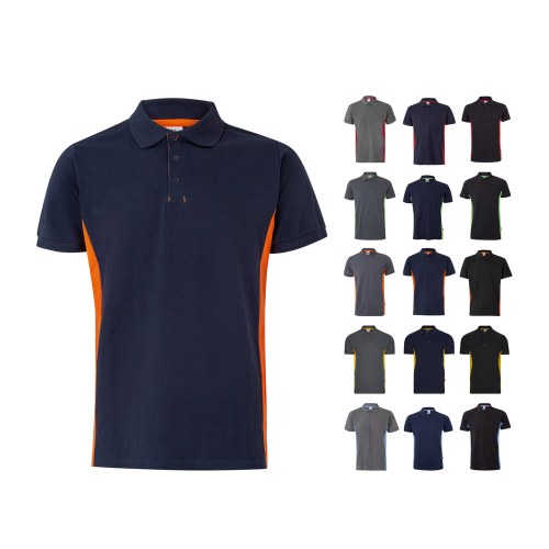 VL SUPAY. Dwukolorowa koszulka polo piqué (180 g/m²), krótki rękaw, bawełna (60%) i poliester (40%)