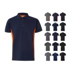 VL SUPAY. Dwukolorowa koszulka polo piqué (180 g/m²), krótki rękaw, bawełna (60%) i poliester (40%)