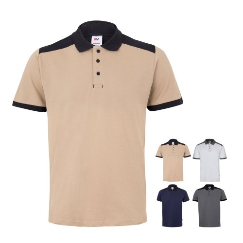 VL VELES. Dwukolorowa koszulka polo piqué (180 g/m²), krótki rękaw, bawełna (60%) i poliester (40%)