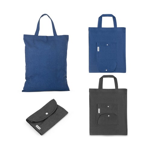 SIENA. Składana torba z bawełny (50%), bawełny z recyklingu (30%) i poliestru (20% rPET) (140 g/m²)