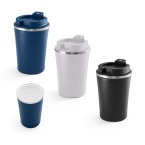 PHELPS CERAMIC. Kubek podróżny ze stali nierdzewnej z ceramicznym wykończeniem wnętrza o pojemności 470 ml
