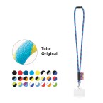 WATFORD. SET Lanyard TUBE Long (Ø 7 mm) z karabińczykiem 9 mm, zapięciem bezpieczeństwa Ø 7 mm i sztywnym uchwytem na identyfikator/kartę o wymiarach 91 x 68 mm