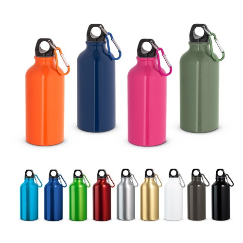 LANDSCAPE S. Aluminiowa butelka sportowa z karabińczykiem 400 ml