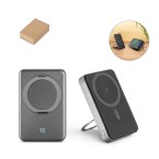 WARSHEL 10. Magnetyczny power bank 10 000 mAh z superszybką ładowarką bezprzewodową 15 W z recyklingowanego ABS (100% rABS) z podstawką