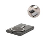 WRIGHT 5. Magnetyczny powerbank z superszybkim ładowaniem z recyklingowanego aluminium i recyklingowanego ABS o pojemności 5000 mAh