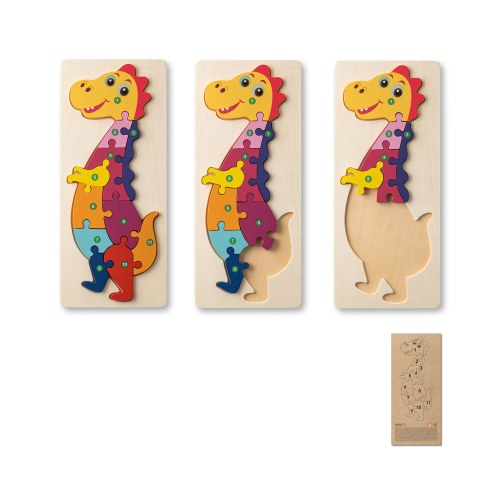 DIPLODOCO. Puzzle w kształcie dinozaura ze sklejki sosnowej