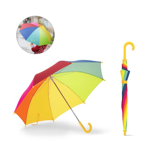 OLIVIA. 19-calowy kolorowy parasol dla dzieci z poliestru 190T