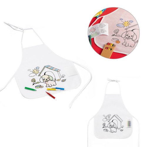 NILO. Fartuch z non-woven dla dzieci do pokolorowania (80 g/m²)